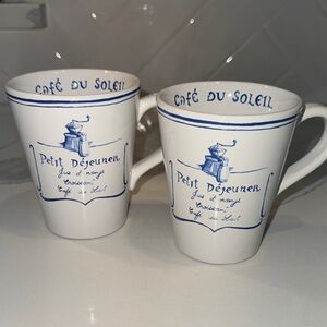 A la Carte Collection Blue tea coffee mugs by WILLIAMS-SONOMA cafe du soleil